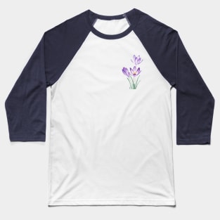 purple crocus flower watercolor Baseball T-Shirt